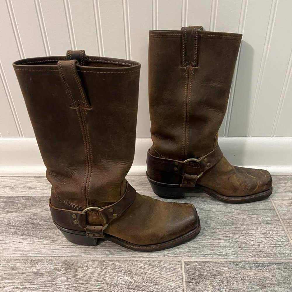 Frye Brown Leather Heeled Boots